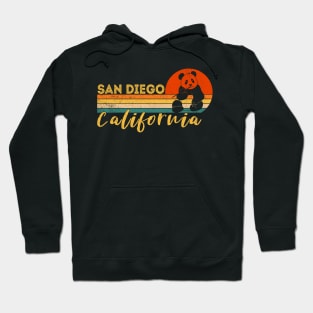 San Diego Retro Panda Zoo California Vintage Hoodie